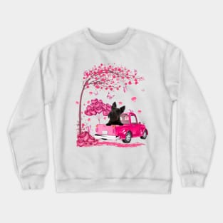 Valentine's Day Love Pickup Truck Scottish Terrier Crewneck Sweatshirt